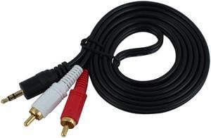 4.7Ft 3.5mm Headphones Plug to 2 RCA M/M Audio Cable Adapter