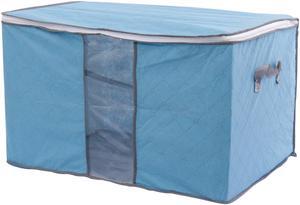 Unique Bargains Home Quilt Blanket Clothing Storage Zipper Bag Case Container Box Blue