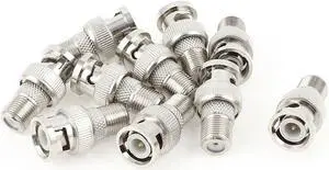 10pcs F Type Female Jack to BNC Male Connector Video RF Coaxial Coupler Adapter