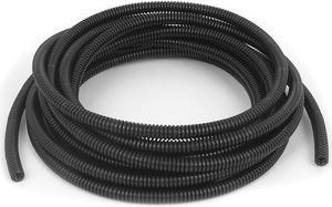 5mm Inner Dia Flexible Corrugated Bellows Tube Hose Cable Tubing Black 4.2m Long