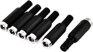 6pcs 5.5mm x 2.1mm Plastic Female DC Power Inline Plug Socket Coupler Connector