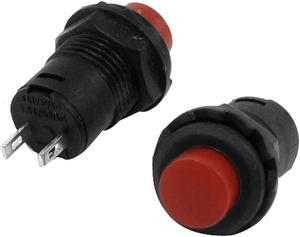 AC125V 3 Amp 250V 1.5 Amp SPST On/Off Momentary Pushbutton Switch (2 Piece), Red