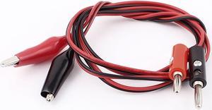 Multimeter Alligator Test Lead Clip to 4mm Banana Plug Probe Cable Black Red 1M