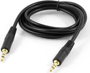 Unique Bargains 55" Long Black Flexible 3.5mm Jack Audio Extension Cable Cord Male to Male