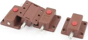 Unique Bargains Round Push Button Control Cupboard Door Latch Lock Barrel Bolt 4pcs
