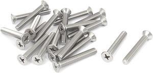 M5 x 32mm Thread Metric Phillips Flat Head Countersunk Bolts Screws 20pcs