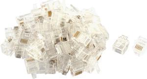 50pcs Clear Housing RJ12 6P6C Modular Plug Telephone Adapter Connector Line End