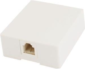 Unique Bargains Beige RJ11 6P4C Single Hole Telephone Modular Surface Mount Jack Coupler