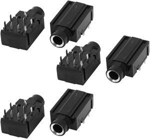 Unique Bargains 6 Pcs 9 Pins 1/4" 6.35mm Stereo Socket Headphones Jack PCB Panel Mount Adapter