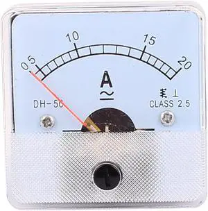 DH50 Pointer Needle AC 0-20A Current Tester Panel Analog Ammeter 50mm x 50mm