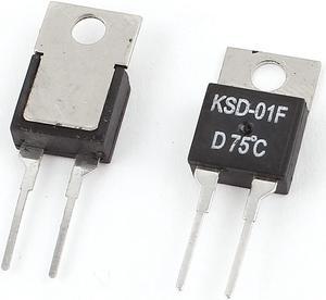 Unique Bargains 2Pcs KSD-01F H75C 75C N.C Normal Closed Temperature Control Switch Thermostat