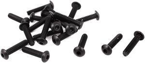 Unique Bargains #6-32 x 5/8" UNC Alloy Steel Hex Socket Button Head Machine Screws Black 20 Pcs
