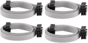 4 Pcs 6 Pin 6 Wire IDC Socket Flat Ribbon Cable 50cm Long