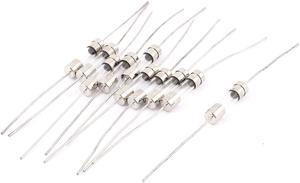 Electrical Double Cap Axial Leaded Glass Tube Fuses 5 x 20mm 250V 6.3A 10pcs