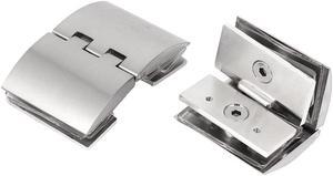 Unique Bargains 2pcs Frameless Shower Door Hinge 8mm Thickness Glass to Glass Clip Clamp