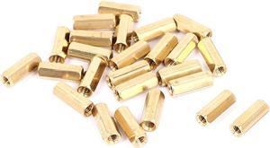 M4 x 16mm Female Thread Brass Hex Standoff Pillar Rod Spacer Coupler Nut 25pcs