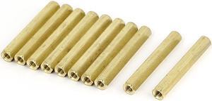 M4 x 40mm Female Thread Brass Hex Standoff Pillar Rod Spacer Coupler Nut 10pcs