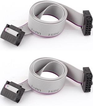 Unique Bargains 2pcs IDC 12Pin Hard Drive Data Extension Wire Flat Ribbon Cable Connector 50cm