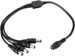 CCTV Security Camera Female to Male 5.5x2.1mm 4 Channel Splitter DC Power Cable