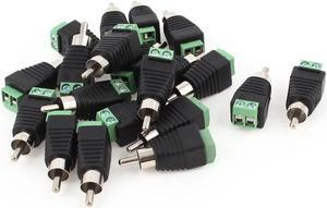 20 Pcs Terminal Block RCA Male Plug Audio Video Adapter Connector Coupler