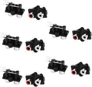 Unique Bargains Audio Video AV Concentric PCB Mounted 2 Female Jack RCA Socket Connectors 10 Pcs