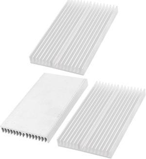 3 Pieces Silver Tone Aluminium Radiator Heatsink Heat Sink 100x60x10mm