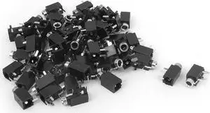 Unique Bargains 60 Pcs PCB Panel Mounting 4 Terminals 2.5mm Stereo Audio Jack Socket Connector