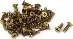 M3 x 10mm Brass Phillips Drive Bolts Countersunk Screws GB819 50 Pcs