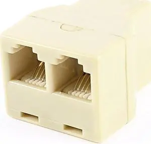 RJ11 6P4C Female to 2 Ports Female Y Shape Enternet Adapter Connector