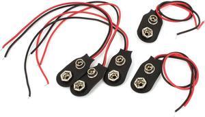 5 Pcs Wire Lead 9V Battery Faux Leather Connector Buckle Snap Clip Holder