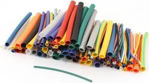Unique Bargains 144Pcs 2:1 Heat Shrink Wire Wrap Assortment Kit Tubing Cable Sleeve Tube 6 Sizes