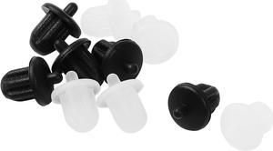 Unique Bargains Clear Black Rubber 6.35mm Audio Jack DVD Microphone Antidust Plug Cover 10PCS