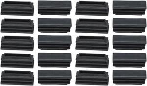 Unique Bargains 20 Pcs Antislip Plastic Rectangle 38mm x 13mm Chair Foot Cover Table Furniture Leg Protector Balck