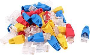 Unique Bargains 30pcs 8P8C Cat6 Patch RJ45 Shielded Modular Plug End Adapter w Boot Protector