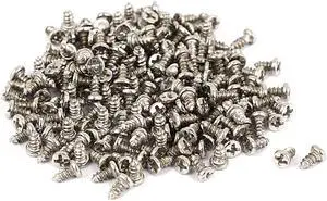 M1.5x3mm Thread Nickel Plated Phillips Round Head Self Tapping Screws 200pcs
