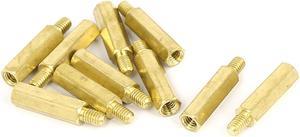 M4x20mm+6mm Male to Female Thread 0.7mm Pitch Brass Hex Standoff Spacer 10Pcs