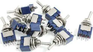 Unique Bargains Unique Bargains 10 Pcs AC 125V 6A SPDT On/Off/On 3 Pin Mini Toggle Switch
