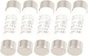 Unique Bargains 5 Pcs RT18 RT14 gG Cylindrical Caps Fuse Link Protectors 10mm x 38mm 500V 16A