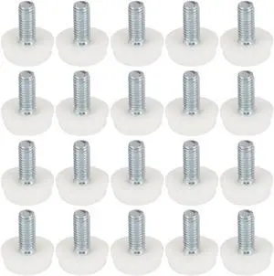 Unique Bargains M8 x 20mm Threaded Furniture Cabinet Screw On Leveling Glide Foot 20 Pcs