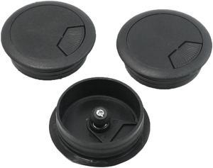 3 Pcs 1.8" Diameter Desk Wire Cord Cable Grommets Hole Cover Black