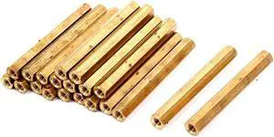 Unique Bargains 20pcs M4 Female Thread Insulated Brass Standoff Hexagonal Spacer 50mm Long