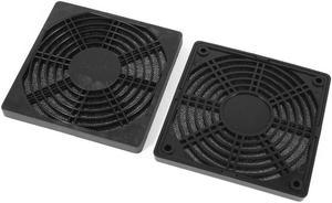 Unique Bargains 2 Pcs Black Plastic Dustproof Filter 120mm PC Computer Case Fan Dust Guard Mesh