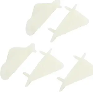 Unique Bargains 5PCS 2.5mm Dia Three Holes White Plastic Wing Tip Tail Skid 60x17x22mm