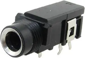 Unique Bargains Unique Bargains 1/4" 6.5mm 3 Pin Stereo Jack Panel Mount PCB Connector Black