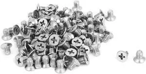 Unique Bargains M4x6mm Stainless Steel Countersunk Flat Head Cross Phillips Screw Bolts 100pcs
