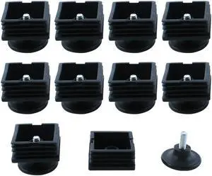 Square Adjustable Leveling Foot Tube Insert 38mm Base 38x38mm 10 Set