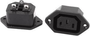 2 Pcs IEC C13 Plug 3 Pin PCB Mount Female Power Jack Socket Connector