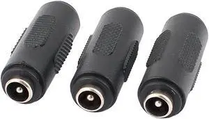 Unique Bargains 3Pcs DC Power Female to Female Jack Adapter 2.1x5.5mm Connector For CCTV Camera