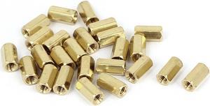 Unique Bargains M3 x 9mm Female Threaded Brass Hex Standoff Pillar Rod Spacer Coupler Nut 25pcs