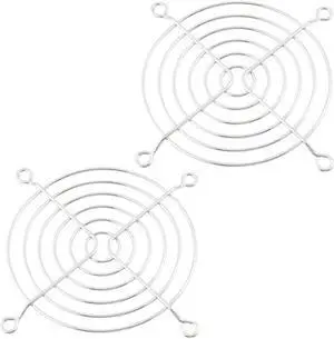 Unique Bargains Metal Wire 90mm CPU Fan Grill Guard Protector 2 Pcs for PC Computer
